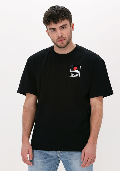 Schwarze EDWIN T-shirt SUNSET ON MT. FUIJ TS - large