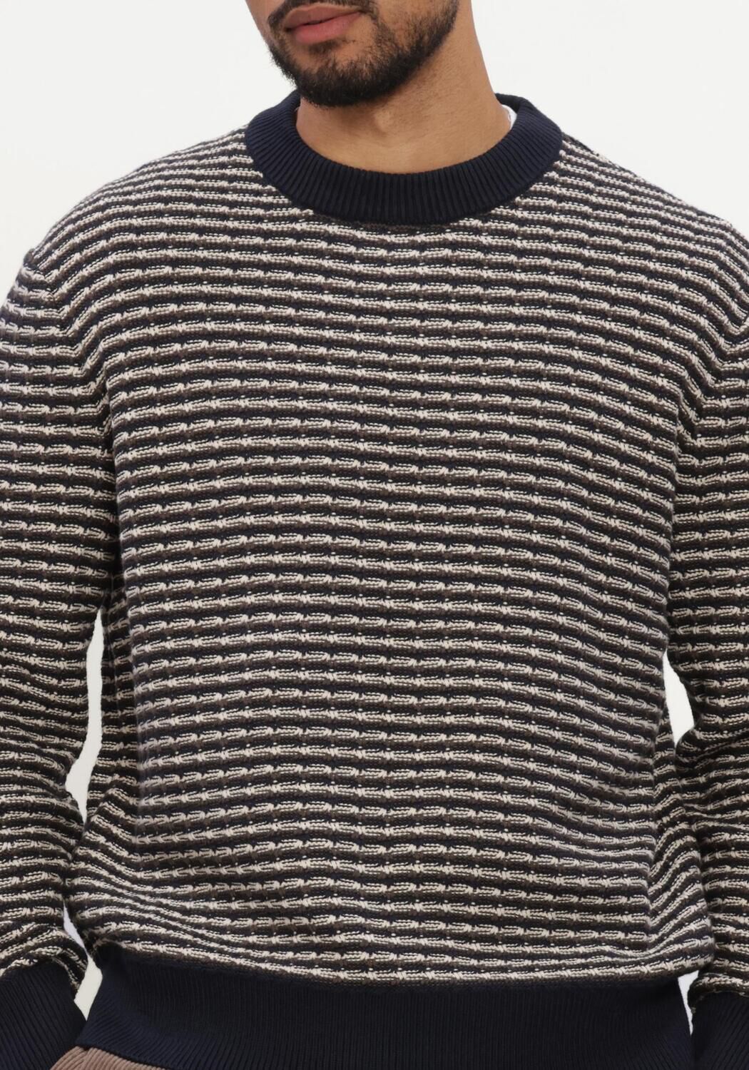 Mehrfarbige/Bunte SELECTED MEN Pullover SLMDARRELL LS STRUCTURE CREW NECK - large