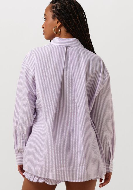 Lila COLOURFUL REBEL Blusen VICKY STRIPED DROPPED SHOULDER BLOUSE - large