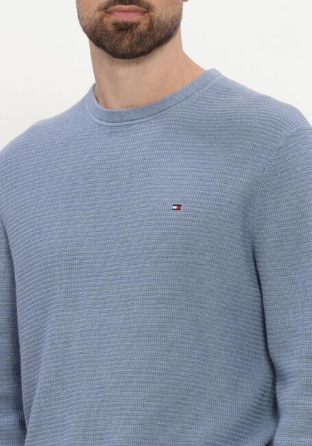 Blaue TOMMY HILFIGER Pullover PIMA CTN CASH STRUCTURE CREWNECK - large