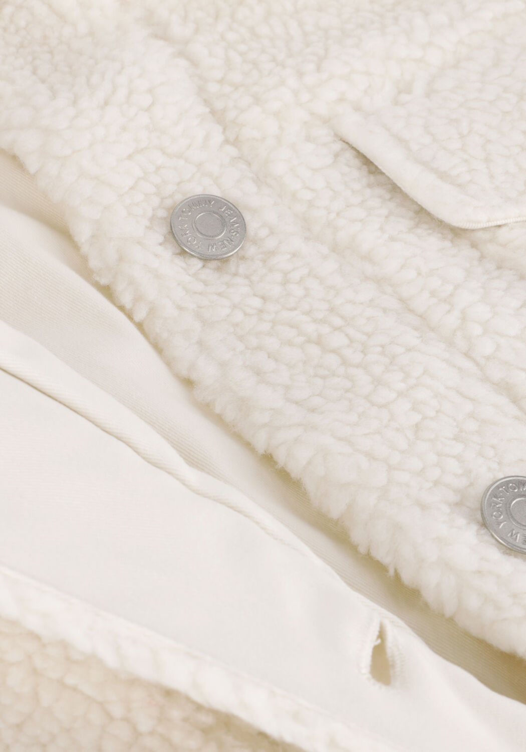 Ecru TOMMY JEANS Jack TJW SHERPA JACKET - large