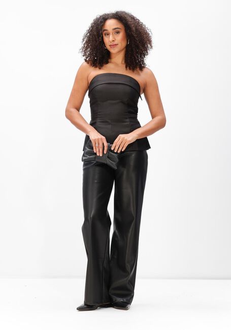 Schwarze NEO NOIR Top TALEEN DULL SATEEN TOP - large