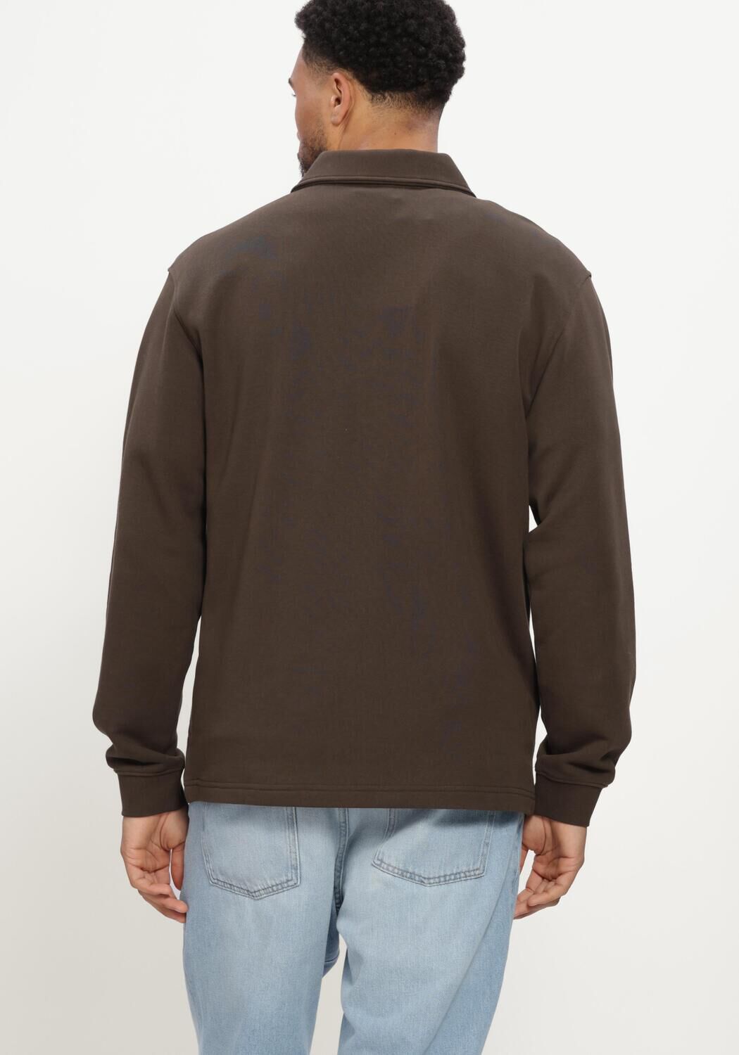 Braune SELECTED MEN Pullover SLMSCOTT LS HALF ZIP SWEAT - large