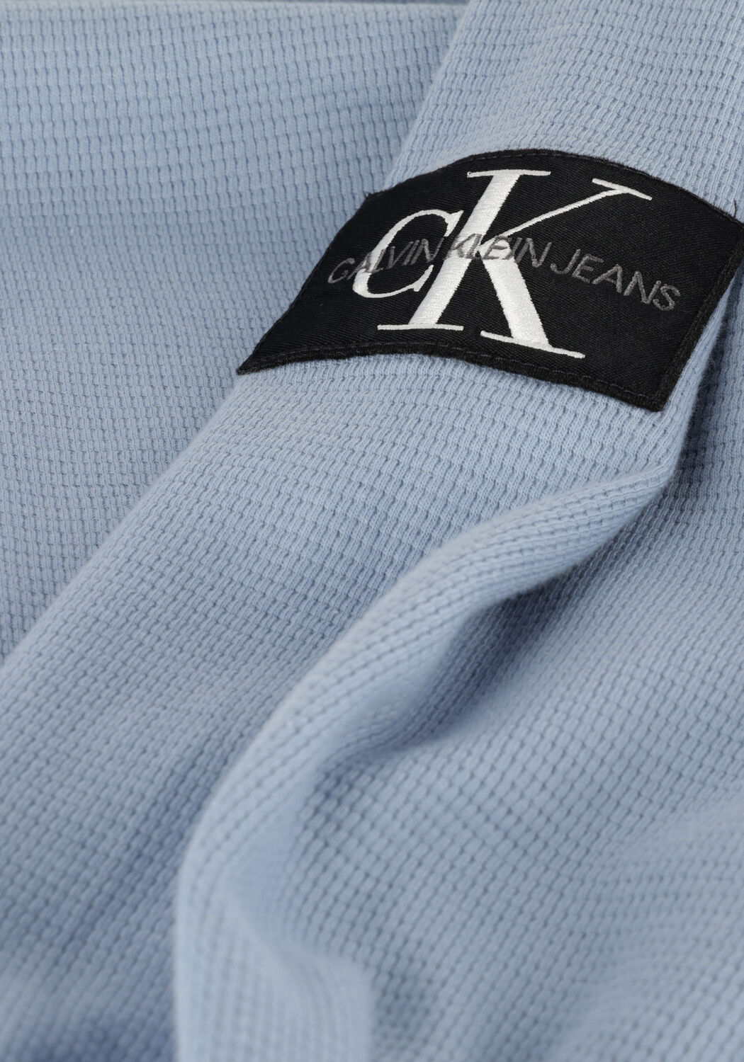 Blaue CALVIN KLEIN Sweatshirt MONOLOGO BADGE WAFFLE LS TEE - large