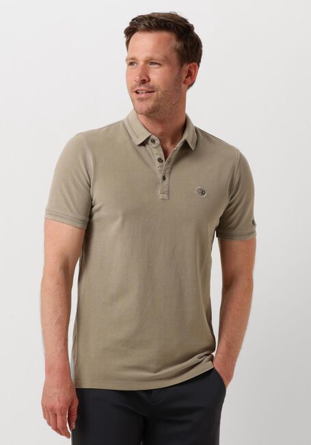 Beige CAST IRON Polo-Shirt SHORT SLEEVE POLO PIQUE GARMENT DYED - large