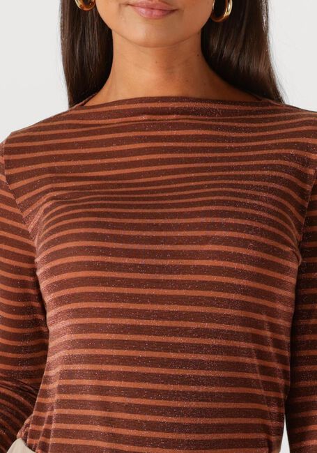 Braune SUMMUM T-shirt STRIPE LUREX LONGSLEEVE - large