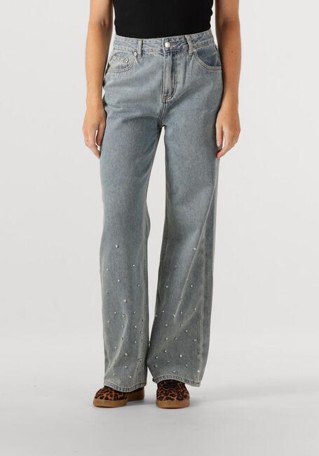 Blaue ALIX THE LABEL Straight leg jeans LADIES WOVEN EMBELLISHED DENIM PANTS - large