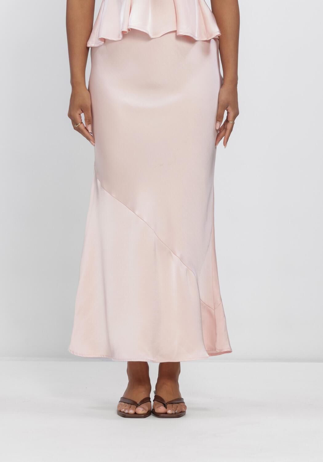 Hell-Pink NEO NOIR Maxirock NINAD HEAVY SATEEN SKIRT - large