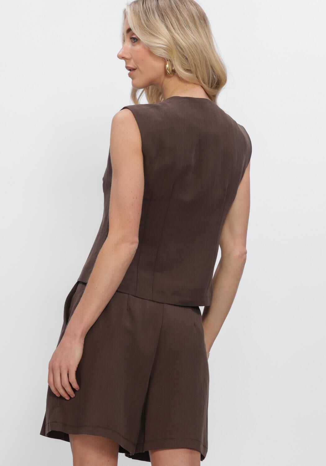 Braune OBJECT Gilet OBJMOLLY S/L RE WAISTCOAT - large