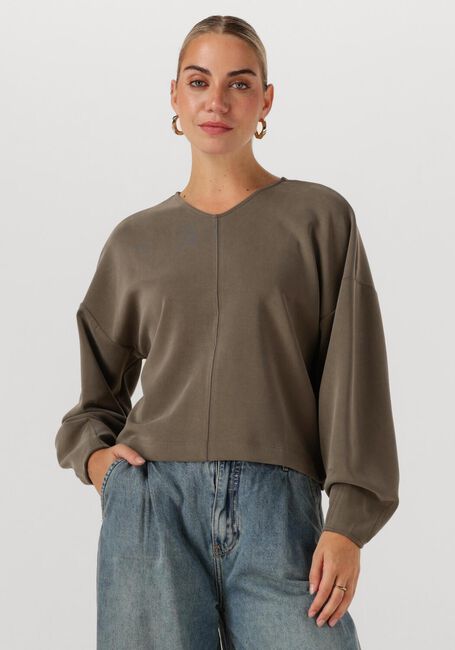 Olive SUMMUM Pullover JERSEY WASHED MODAL SCUBA - large