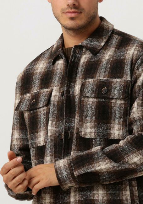 Braune ANERKJENDT Overshirt AKLION HEAVY CHECK OVERSHIRT - large