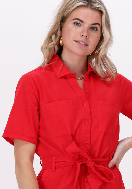 Rote CC HEART Midikleid LINEN SAFARI DRESS - large