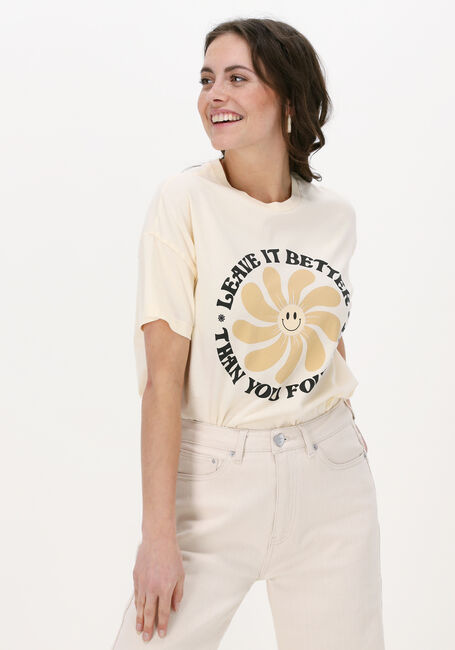 Ecru CATWALK JUNKIE T-shirt TS HAPPY FLOWER - large
