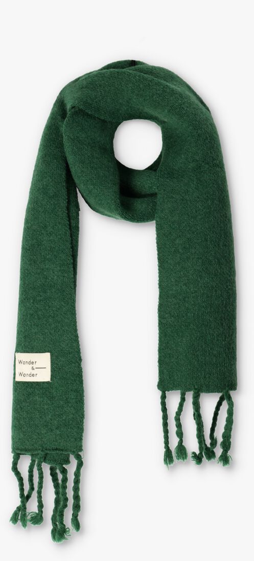 grüne wander & wonder schal fringed scarf