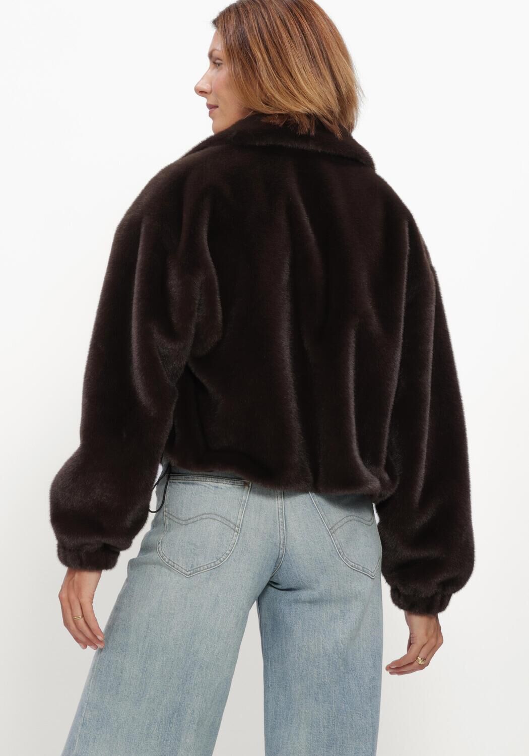 Braune WITHBLACK Fake-Fur-Jack WBLNOHR FAUX FUR JACKET - large