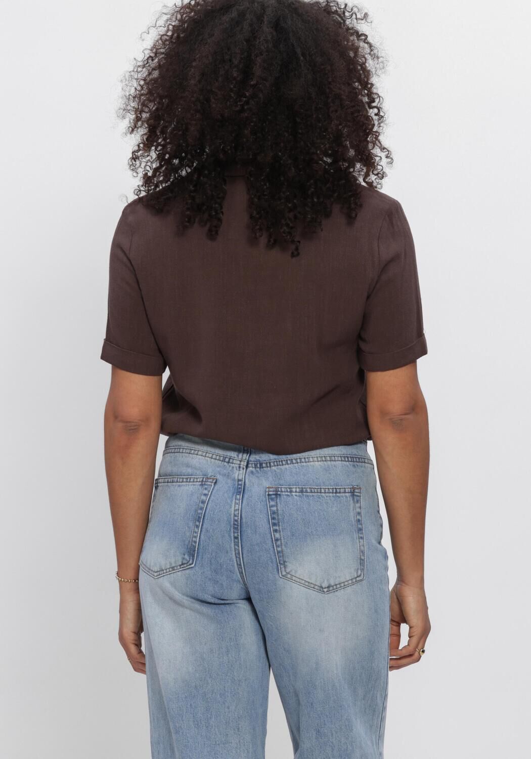 Braune OBJECT Blusen OBJSANNE S/S RE SHIRT - large