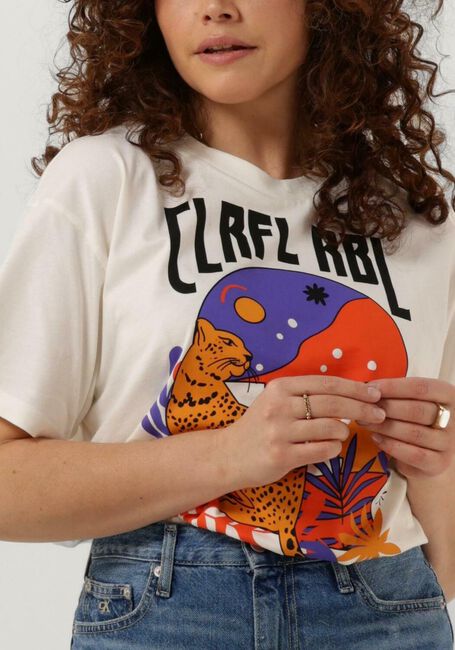 Nicht-gerade weiss COLOURFUL REBEL T-shirt PANTHER MOON LOOSEFIT TEE - large