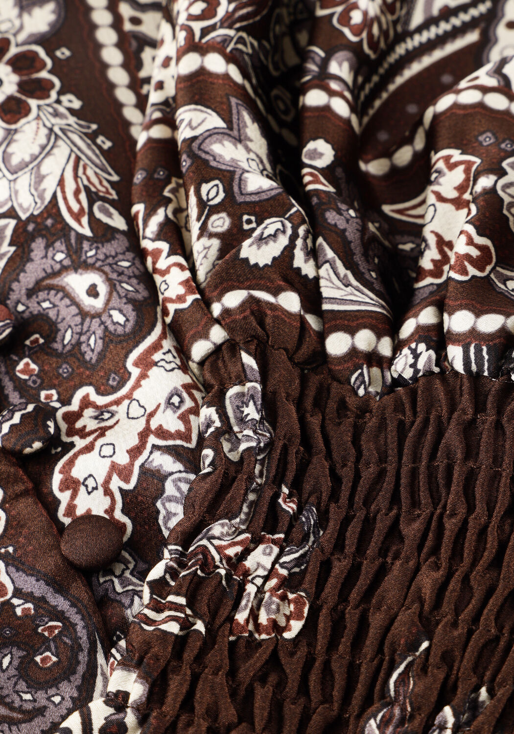 Braune NEO NOIR Minikleid MALFIDA PAISLEY BORDER DRESS - large