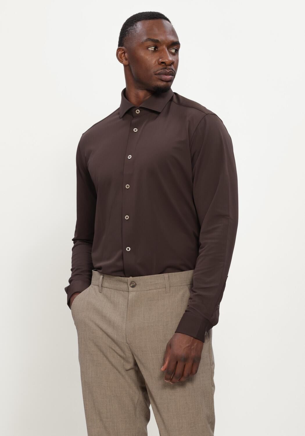 Braune BLUE INDUSTRY Klassisches Oberhemd SHIRT - large
