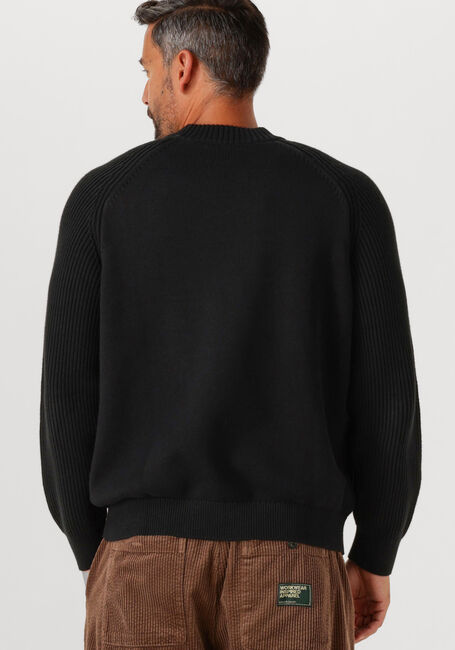 Schwarze SELECTED MEN Pullover SLHDERECK LS KNIT RELAXER RIB MOCK NECK - large