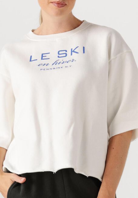 Weiße PENN & INK T-shirt SWEATER W25F1702 - large