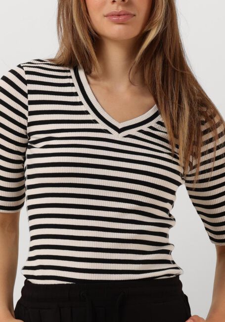 Schwarze INWEAR Top DAGNAIW STRIPED V T-SHIRT - large