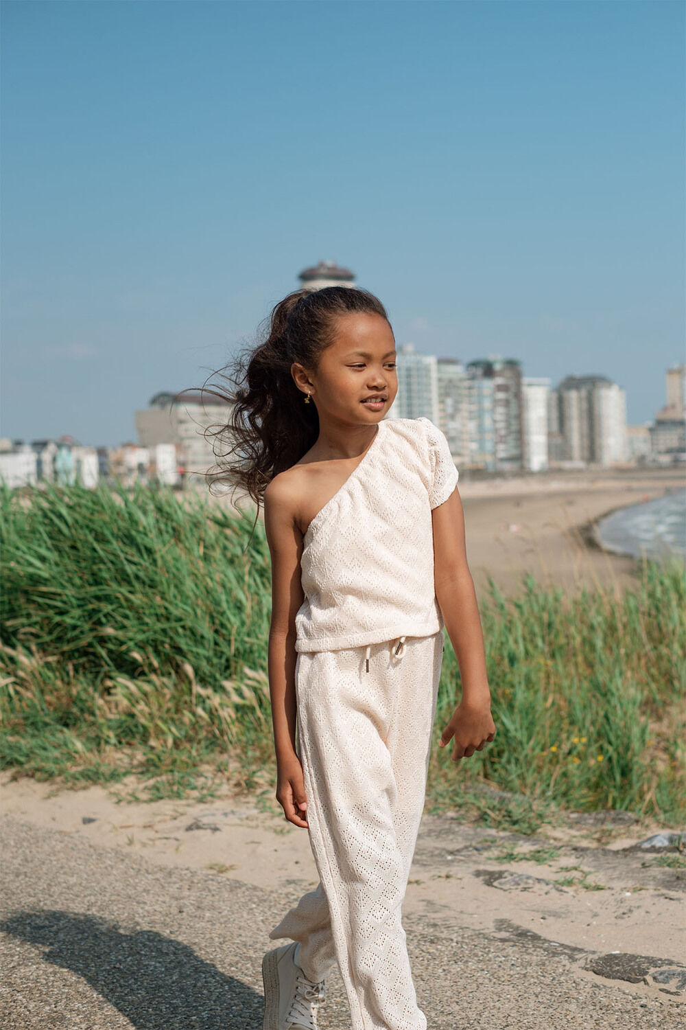 Ecru LIKE FLO Hose FLO GIRLS CROCHET PANTS - large