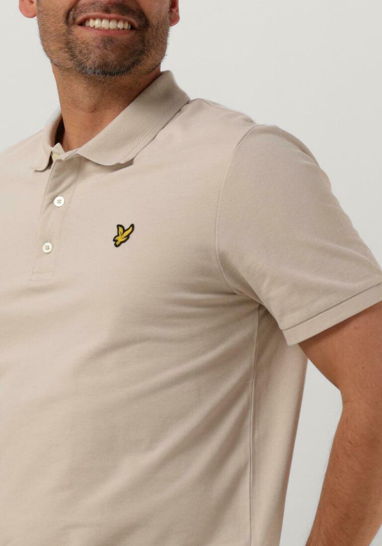 beige lyle &amp; scott polo-shirt crest tipped polo shirt IV8272