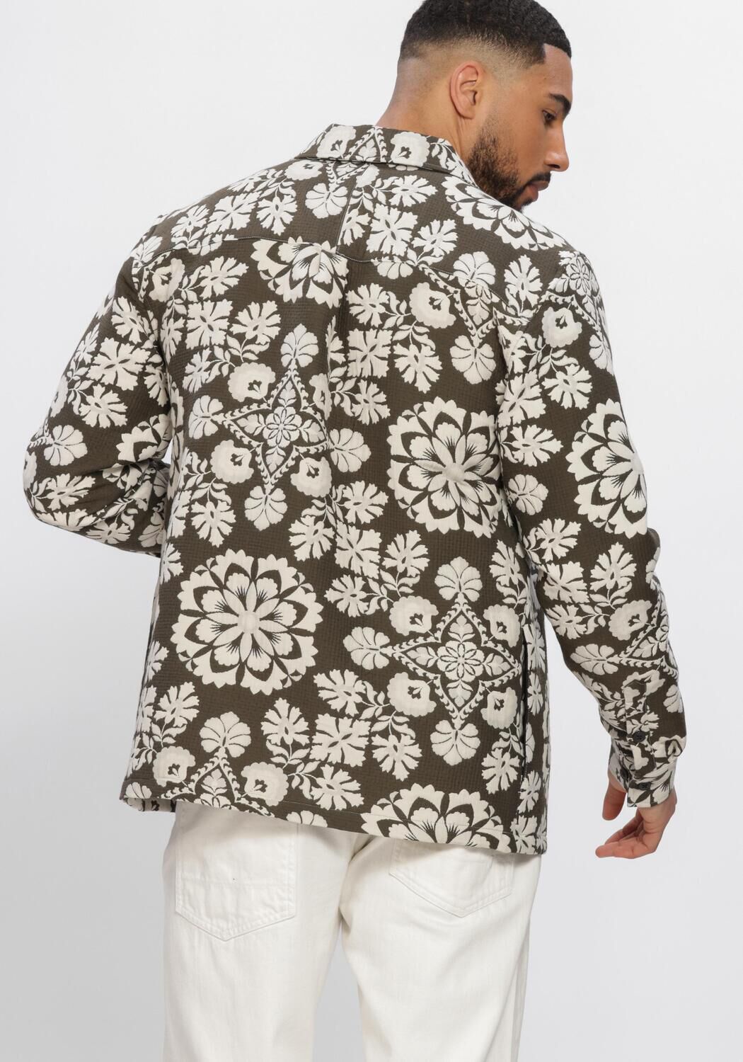 Gr&uuml;ne ANERKJENDT Overshirts AKOSCAR FLOWER JACQ OVERSHIRT - large