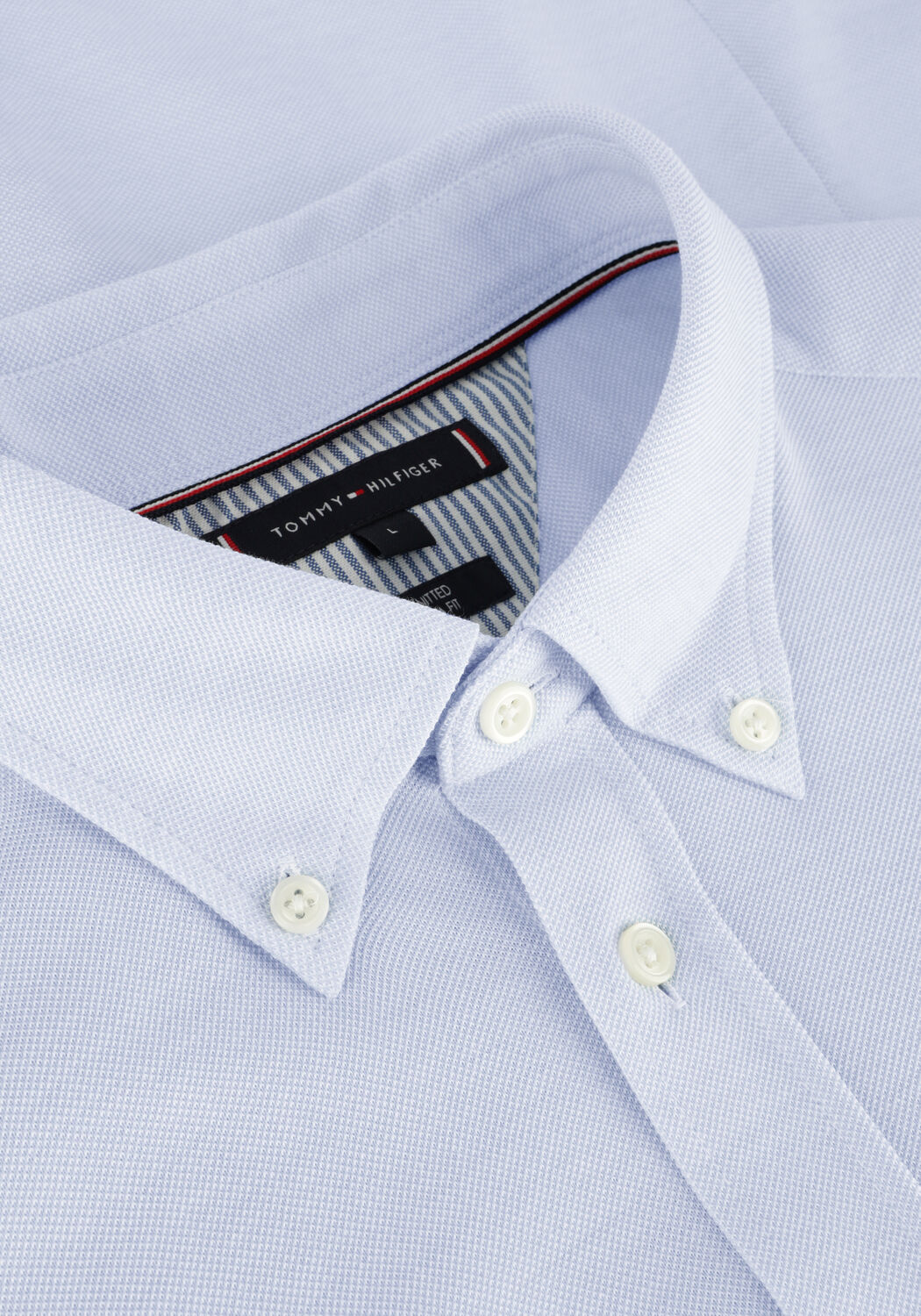 Hellblau TOMMY HILFIGER Klassisches Oberhemd 1985 KNITTED SF SHIRT - large