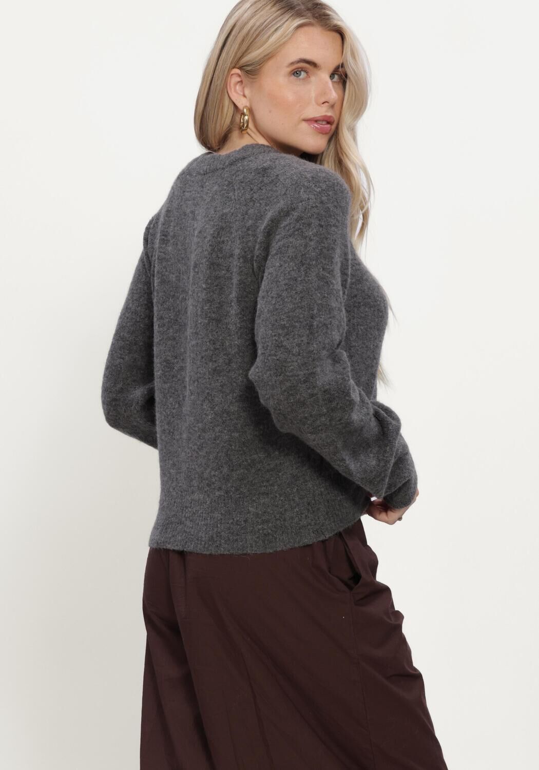 Dunkelgrau Y.A.S. Strickjacke YASJOHI LS WOOL BLEND CARDIGAN - large