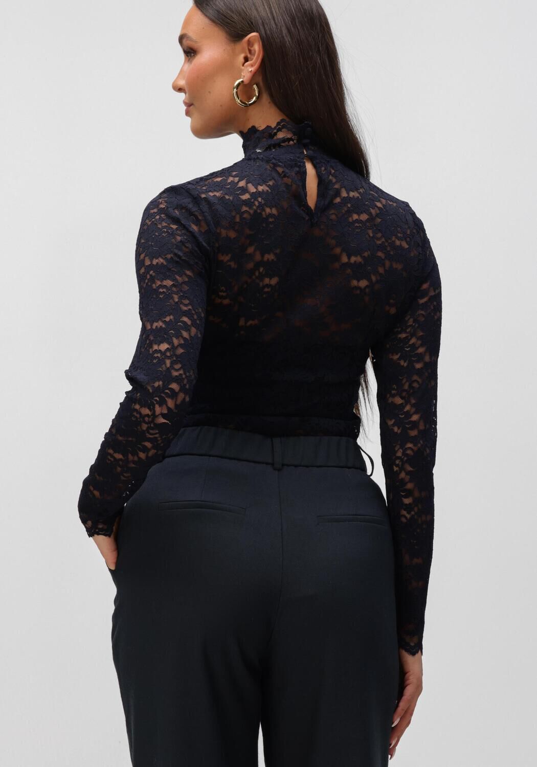 Dunkelblau NEO NOIR Top LIZA LACEFLOWER BLOUSE - large