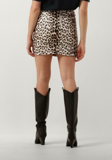 Braune ALIX THE LABEL Minirock LADIES WOVEN LEOPARD FAUX LEATHER SKIRT - large