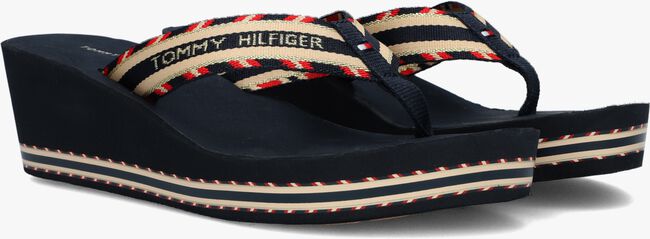 Blaue TOMMY HILFIGER Zehentrenner SHINY TOUCHES HIGH BEACH - large