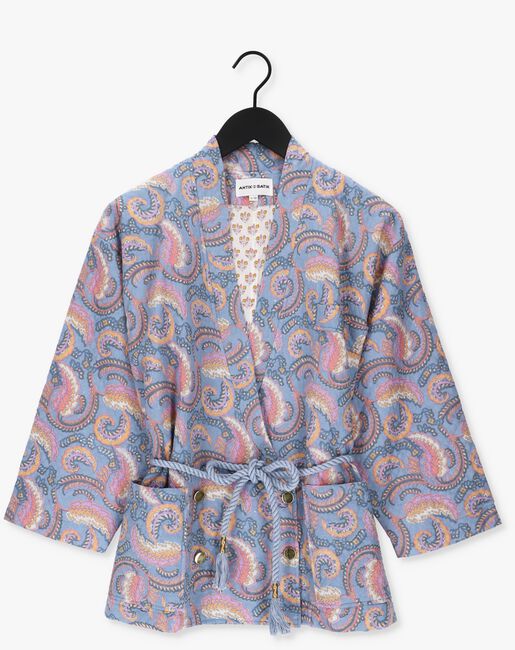 Hellblau ANTIK BATIK Kimono PIETRA JACKET - large
