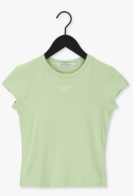 Grüne CALVIN KLEIN T-shirt STACKED LOGO TIGHT TEE - large