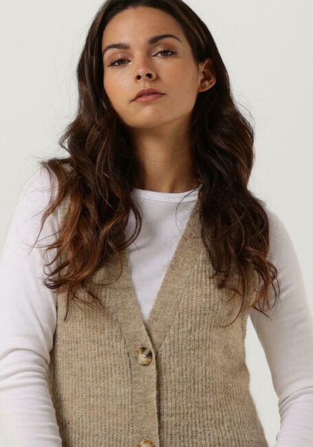 Beige MSCH COPENHAGEN Gilet SABELLA ALPACA LONG VEST - large