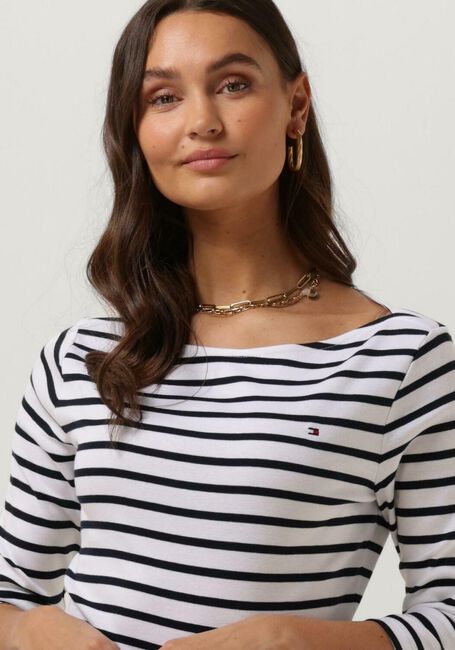 Dunkelblau TOMMY HILFIGER T-shirt SLIM STP BOAT-NK TOP 3/4 SLV - large