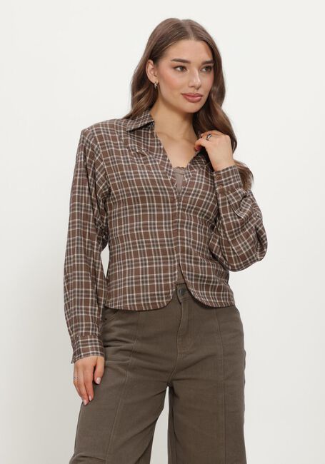 Braune REFINED DEPARTMENT Blusen LADIES WOVEN BLOUSE SMALL CHECK SYD - large