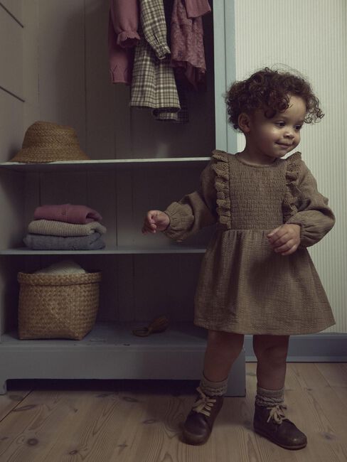 Braune LIL' ATELIER Minikleid NBFROSITA LIU LS BODY DRESS LIL - large