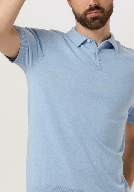 Hellblau SELECTED HOMME Polo-Shirt SLHBERG SS KNIT POLO NOOS - large