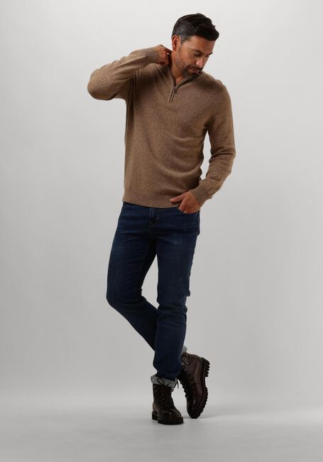 Taupe PROFUOMO Pullover PULLOVER HALF ZIP BUTTON - large