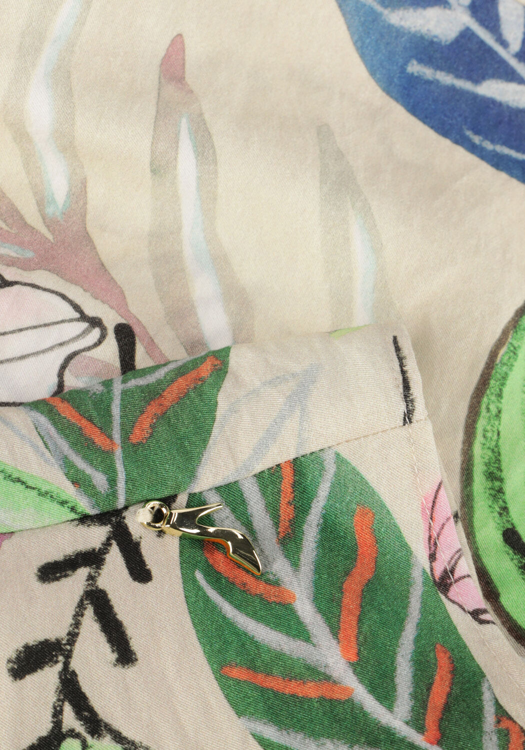 Sand JANSEN AMSTERDAM Top WB180 PRINTED WRINKEL DETAIL SHORT SLEEVE TOP - large