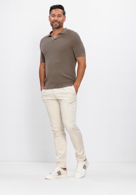 Beige PROFUOMO Polo-Shirt POLO OPEN COLLAR RIB - large