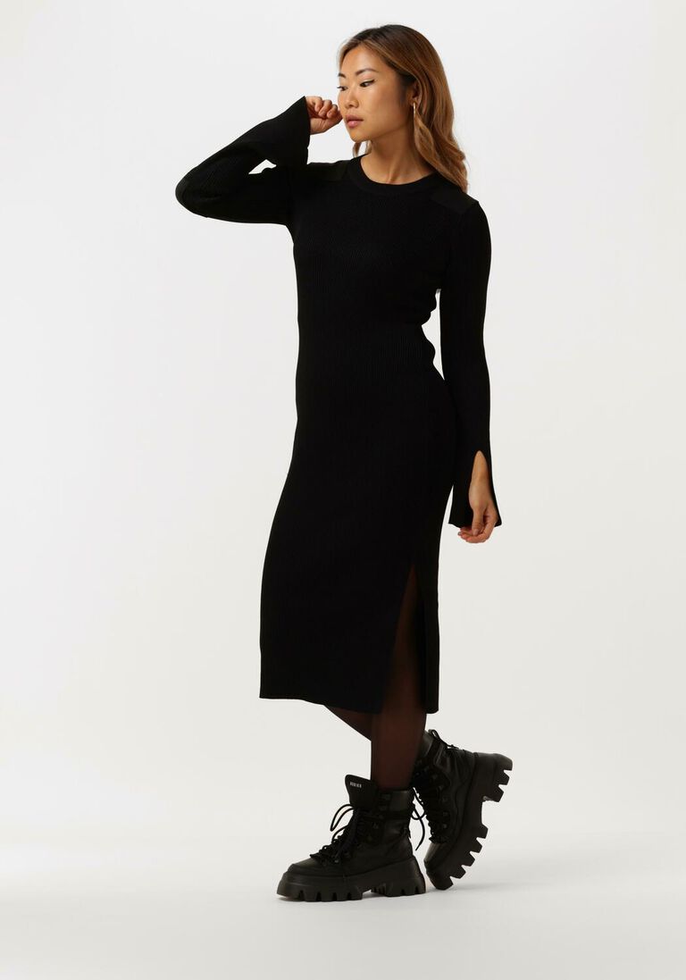 schwarze notes du nord midikleid elena knitted dress
