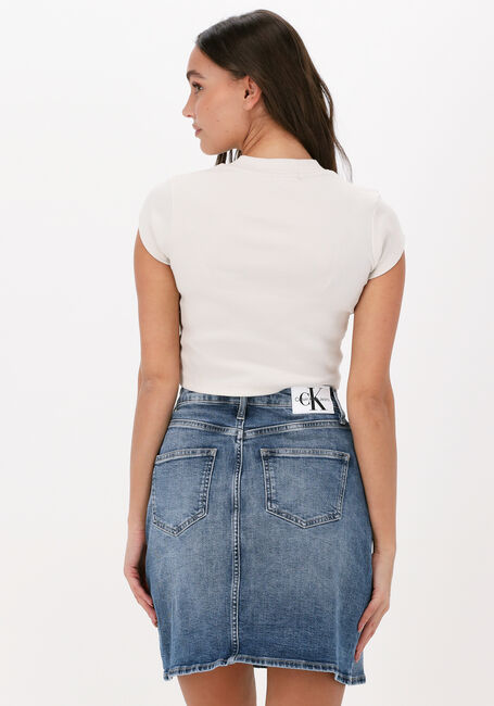 Nicht-gerade weiss CALVIN KLEIN T-shirt CK RIB CROPPED SLIM TEE - large