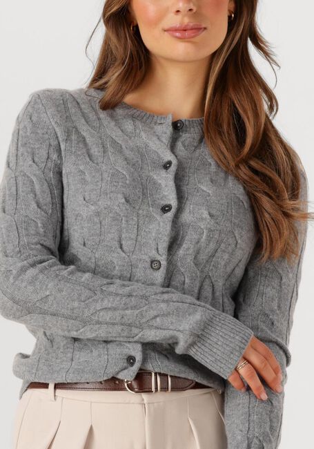 Graue TOMMY HILFIGER Pullover SOFT WOOL CABLE C-NK LS CARDIGAN - large