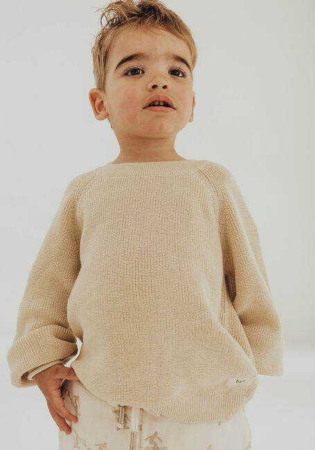Sand BAJE STUDIO Pullover KNITTED SWEATER UNISEX - large