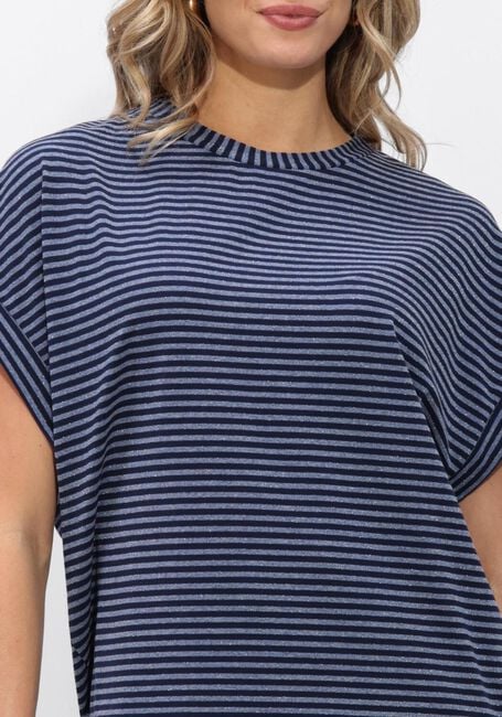 Blaue SUMMUM T-shirt TOP TWO TONE LUREX STRIPE - large