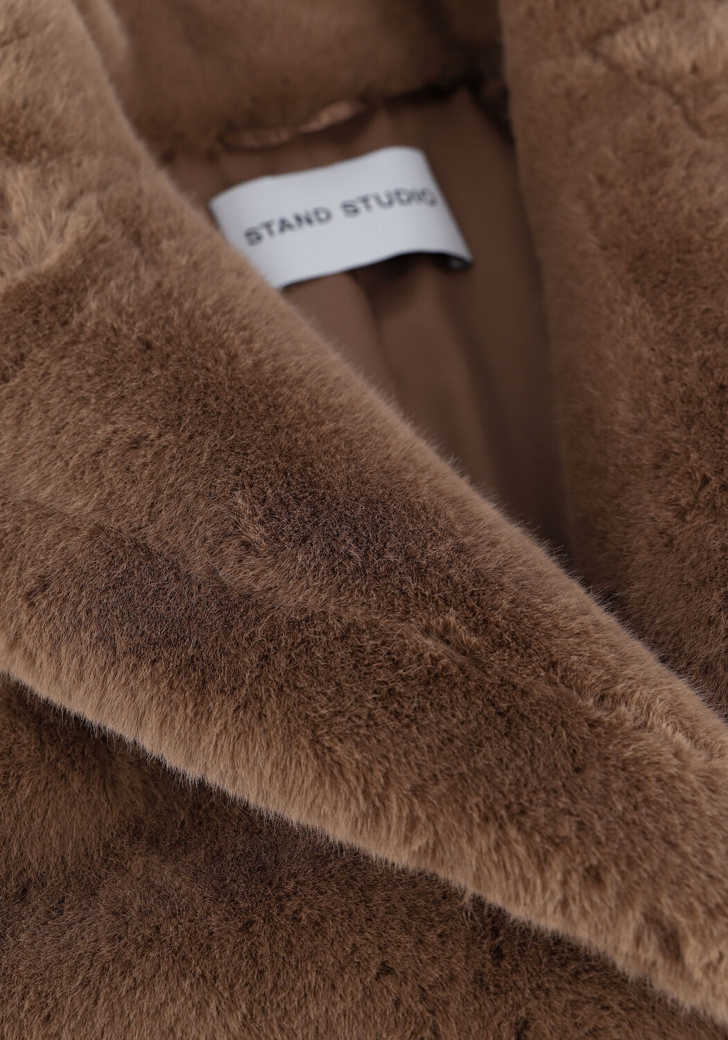 Braune STAND STUDIO Fake-Fur-Jack MARIA COAT SOFT - large
